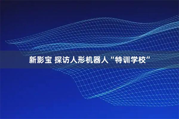 新影宝 探访人形机器人“特训学校”